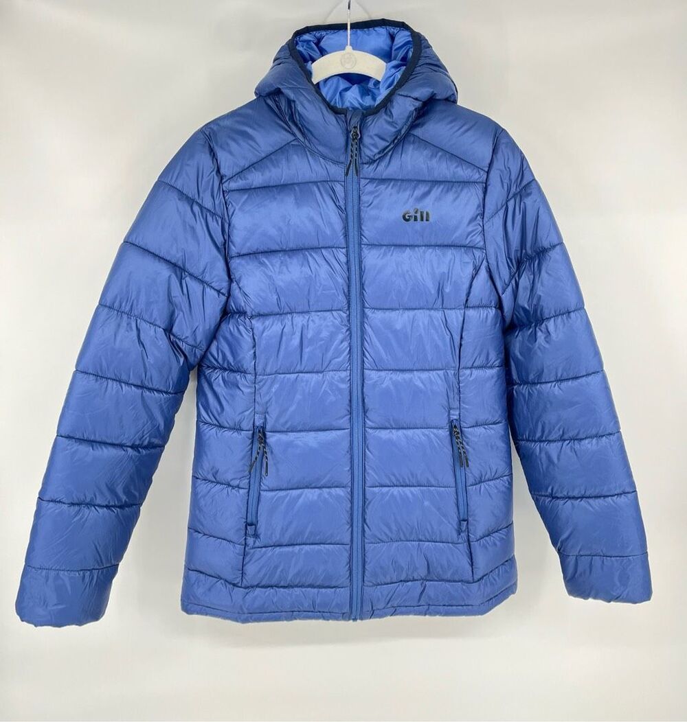 Gill Women’s Whitesand Jacket Size 6 Ocean Blue Hooded Puffer Style 1091